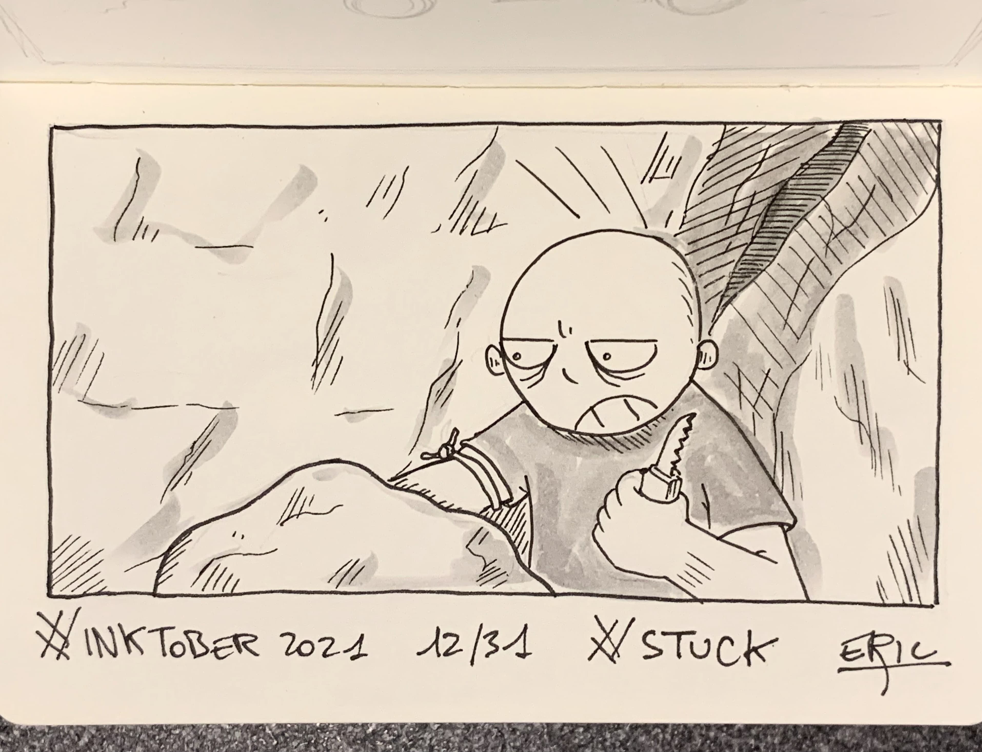 Inktober 2021 · Jour 12 — Collé · 127 heures