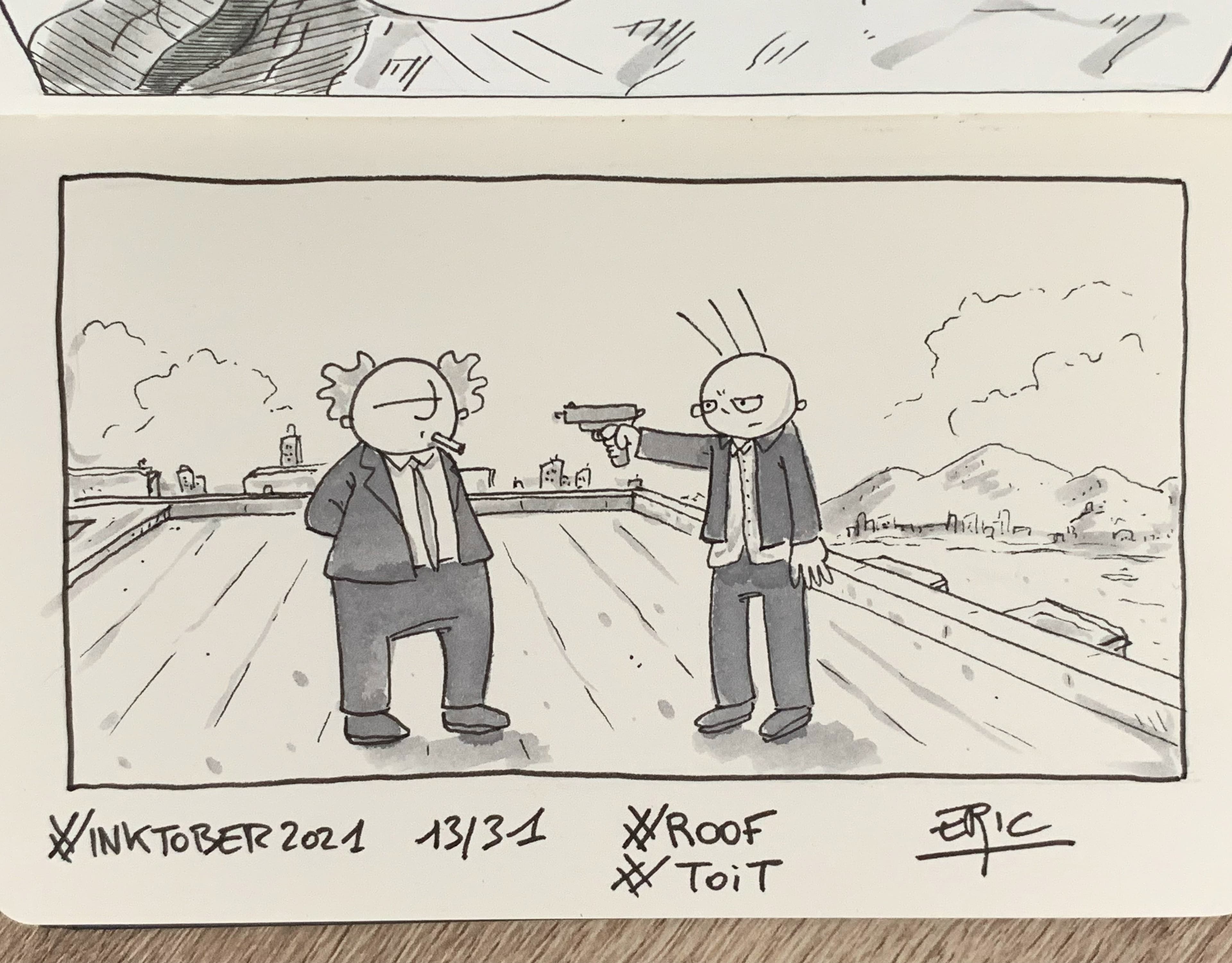 Inktober 2021 · Jour 13 — Toiture · Infernal Affairs