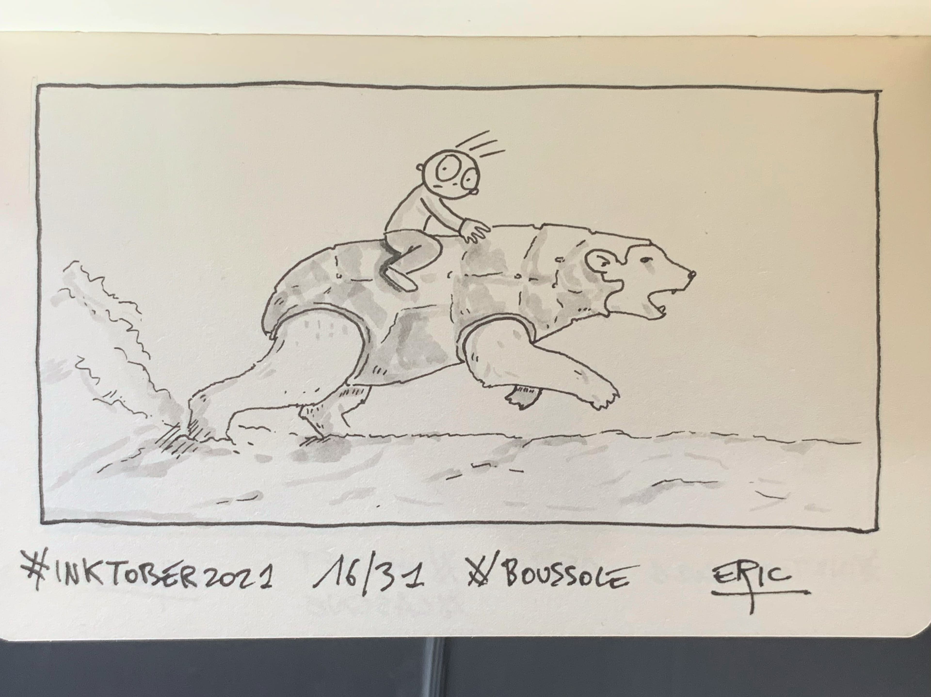 Inktober 2021 · Jour 16 — Boussole · La Boussole d'or
