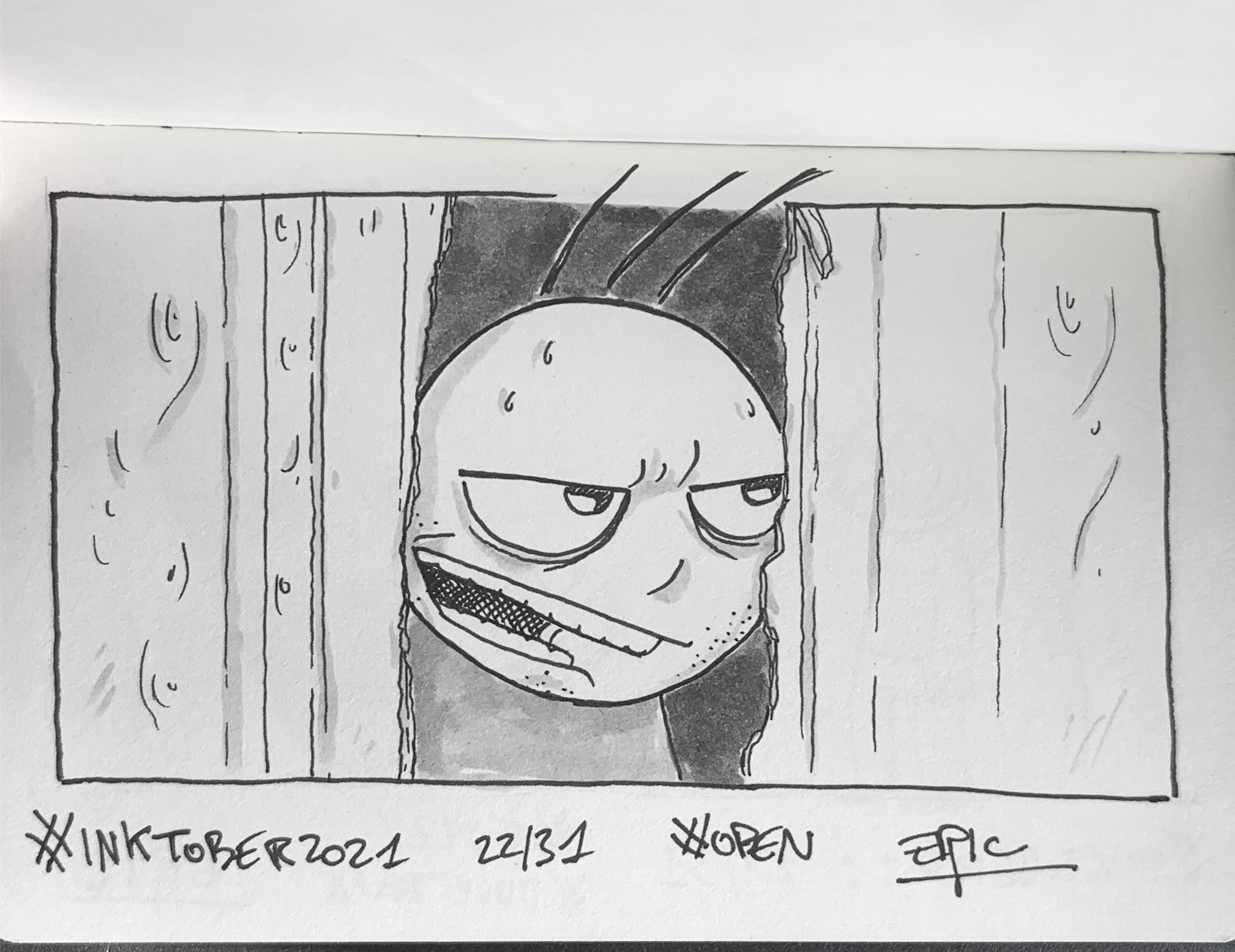 Inktober 2021 · Jour 22 — Ouvert · Shining