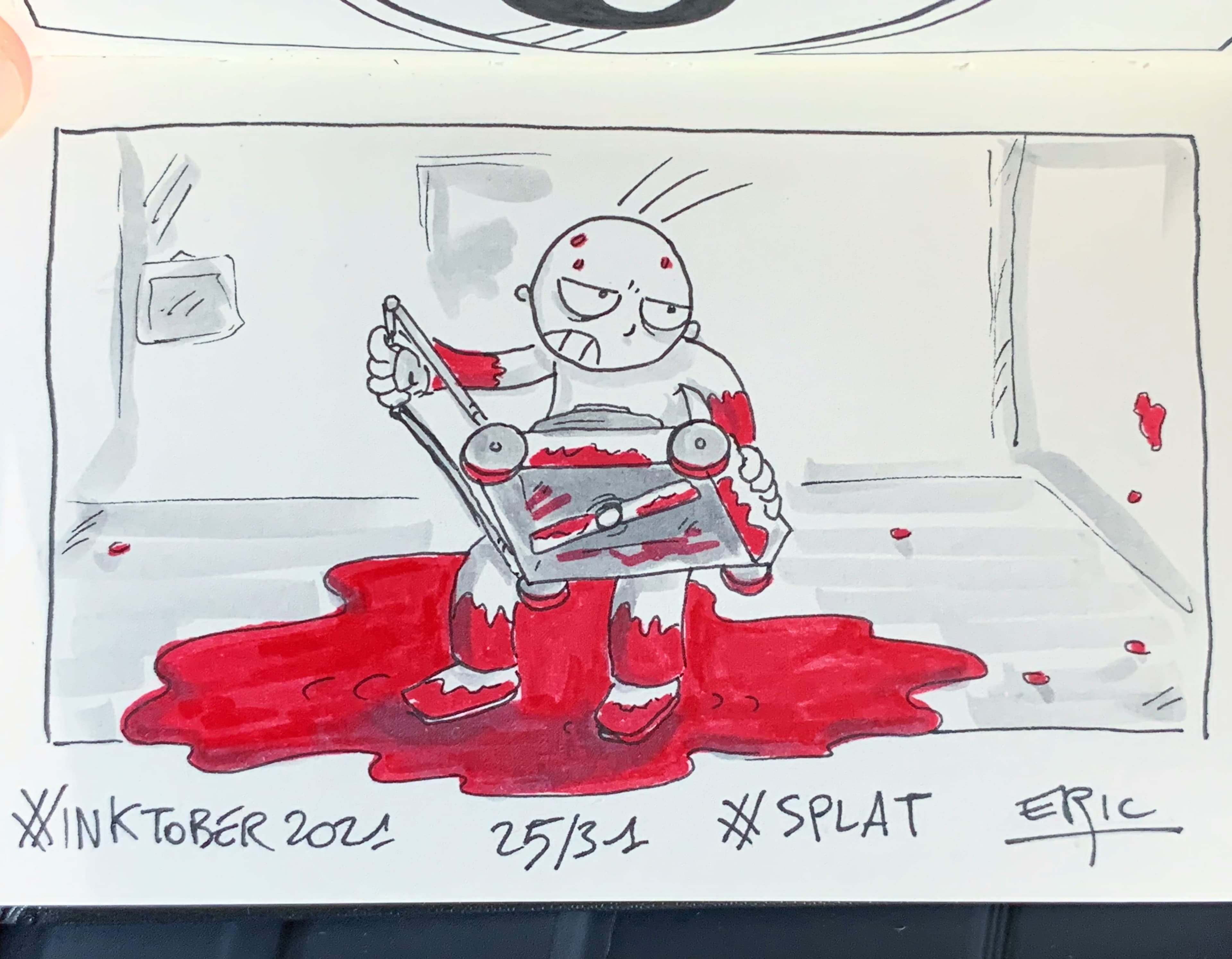 Inktober 2021 · Jour 25 — Éclaboussure · Braindead